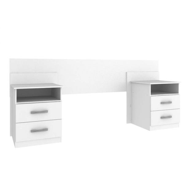 Cabeceira de Casal com Mesa de Apoio 2 Gavetas- Evidência - Imagem 4