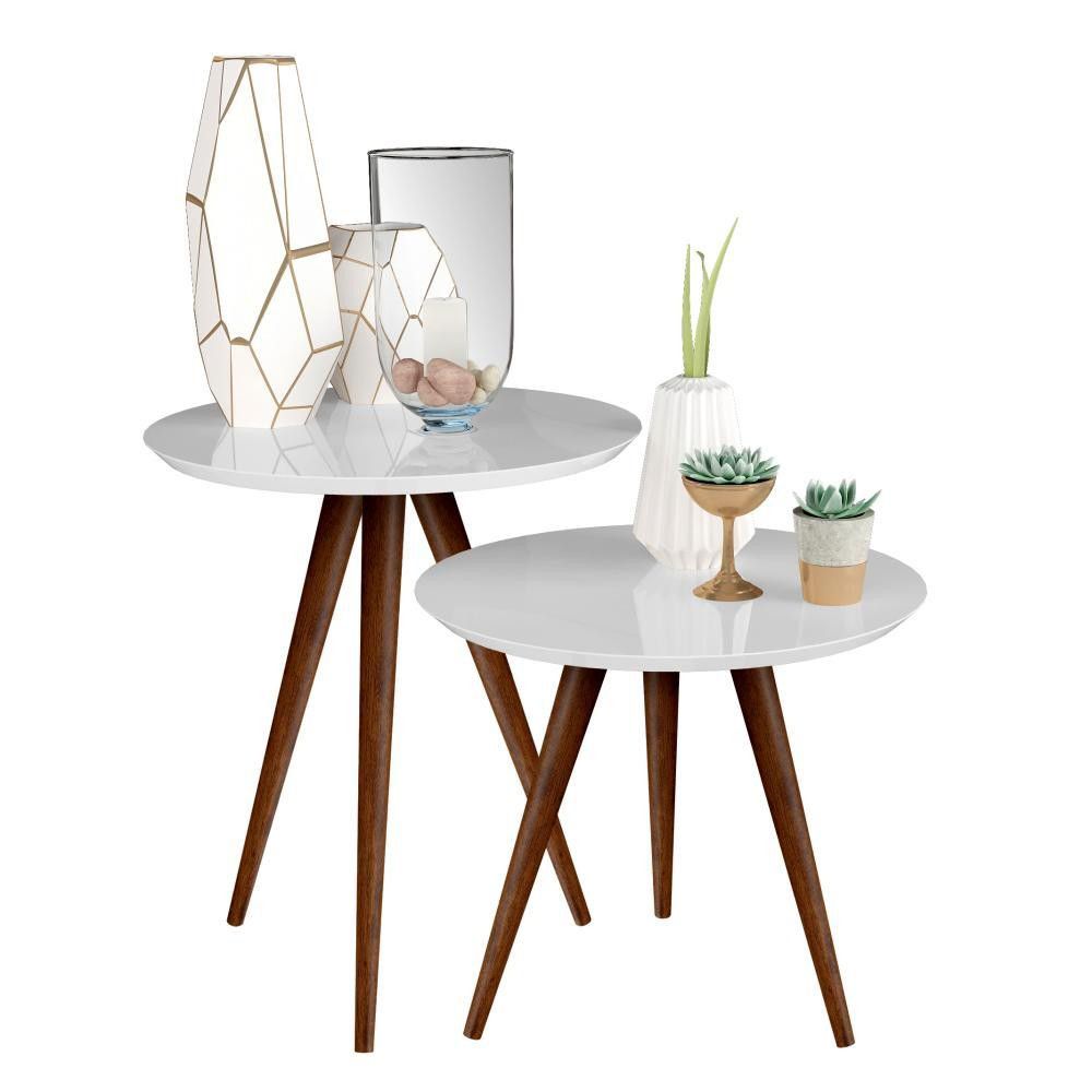 Conjunto De Mesa Lateral e Apoio Retrô Decore DTH - Imagem 4