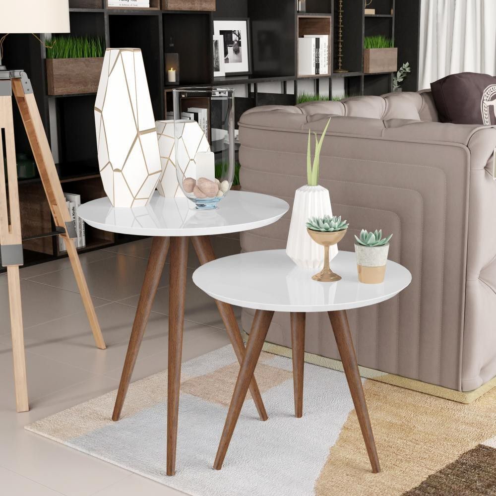 Conjunto De Mesa Lateral e Apoio Retrô Decore DTH - Imagem 5