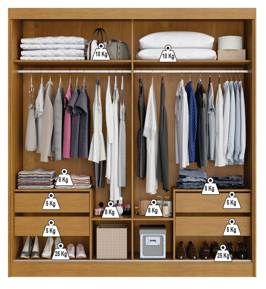 Guarda Roupa Viena Casal Com Espelho - Imagem 7