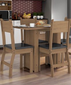 Conjunto Mesa de Jantar 4 Lugares Milano - Poliman