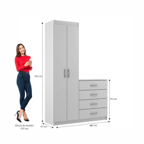 Cômoda e Sapateira Larissa 4 Gavetas 2 Portas - Evidência - Imagem 5