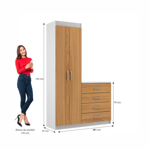 Cômoda e Sapateira Larissa 4 Gavetas 2 Portas - Evidência - Imagem 8