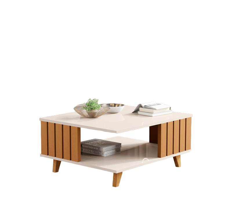 Mesa de Centro Açaí - Off White/ Nature - Imagem 3