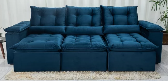 Sofá Retrátil e Reclinável ATENAS 2,70m 3 Módulos - Imagem 3