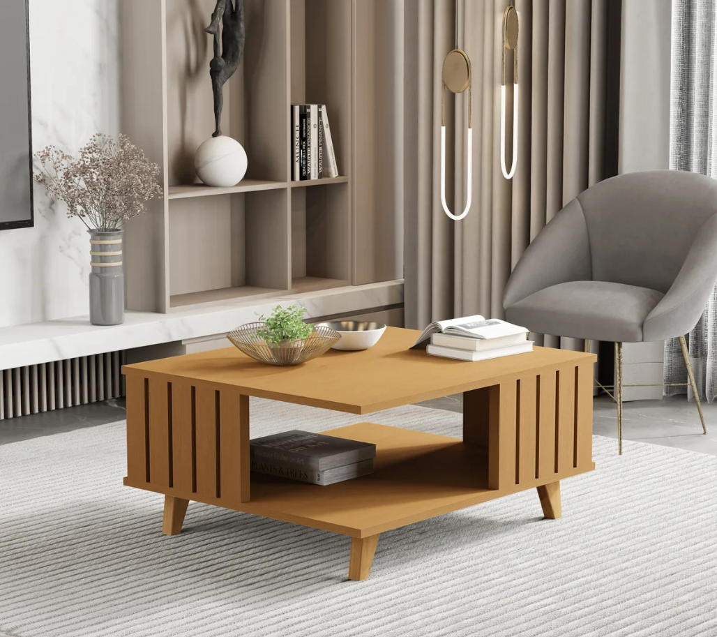 Mesa de Centro Açaí - Off White/ Nature - Imagem 2