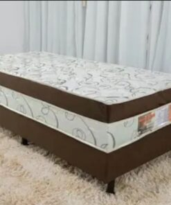 CAMA BOX CONJUGADA RUBI LUXO | SOLTEIRO | MARROM