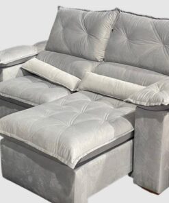SOFA RETRATIL E RECLINAVEL SANTORINE PRATA